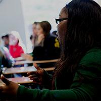 Student speaks during class.